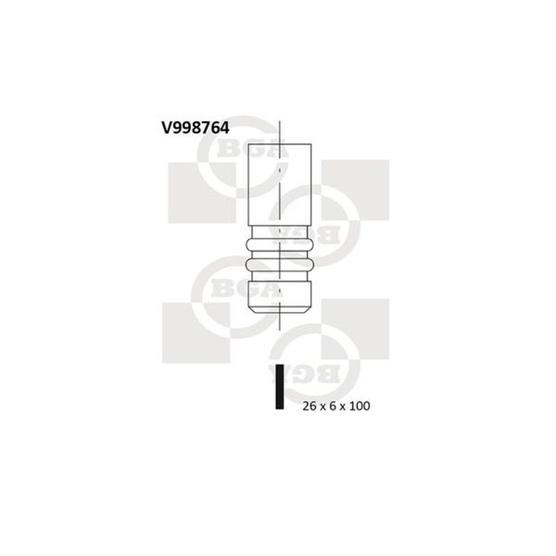 BGA Engine Intake Valve 25mm Head V998764