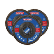 Faithfull Zirconia Abrasive Jumbo Flap Disc 115 x 22mm 80 Grit (3 Pack)