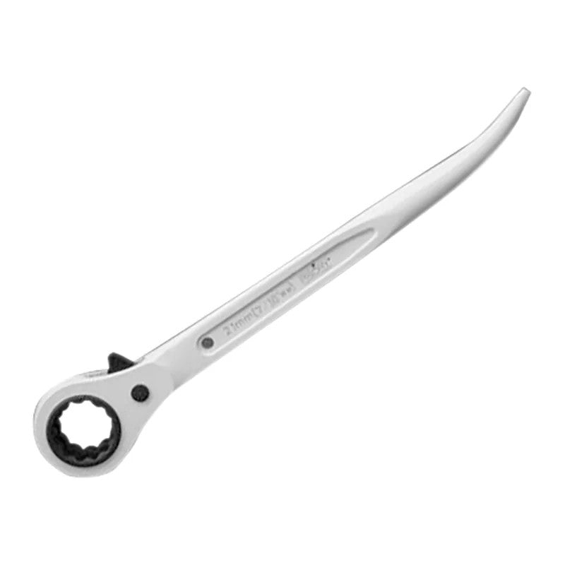 Priory 604 Short Bent Reversible Ratchet Podger 19 x 21mm White - PRI604WHITAG