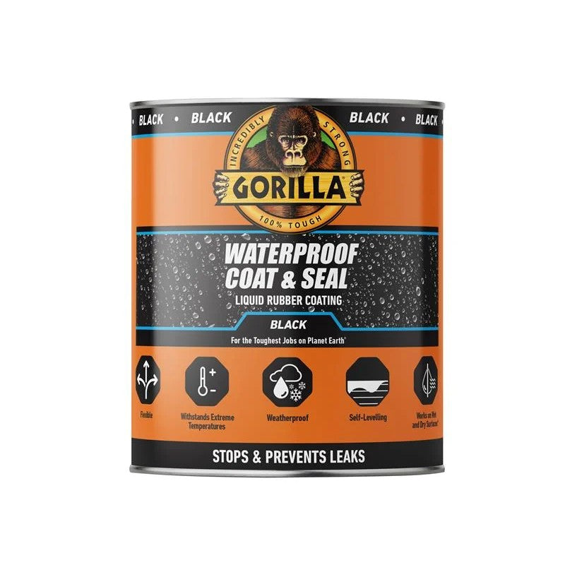 Gorilla Glue Gorilla® Waterproof Coat & Seal Liquid Rubber Coating Black 946ml
