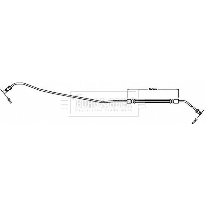 Borg & Beck Brake Hydraulic Hose Line Rear BBH8477