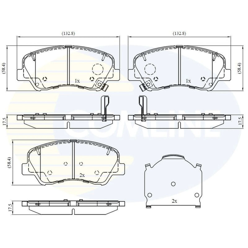 Comline 4 x Front Brake Pad Set CBP32493