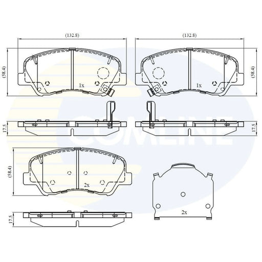 Comline 4 x Front Brake Pad Set CBP32493