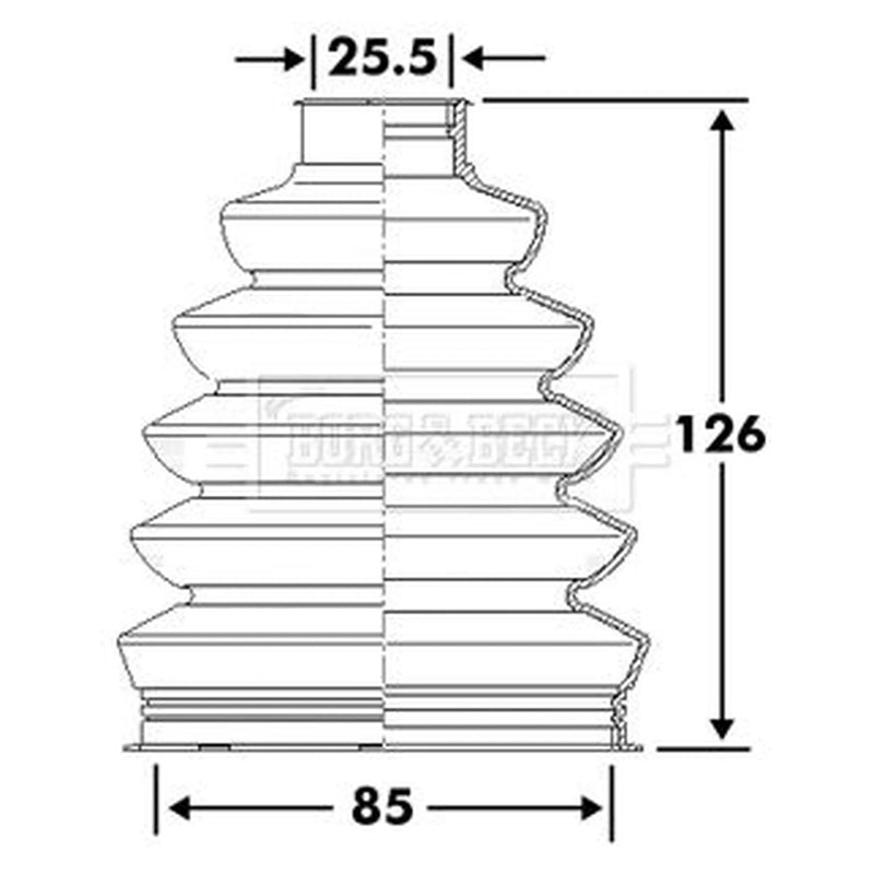 Borg & Beck Drive Shaft Bellow Kit Front Left Thermoplast BCB6114