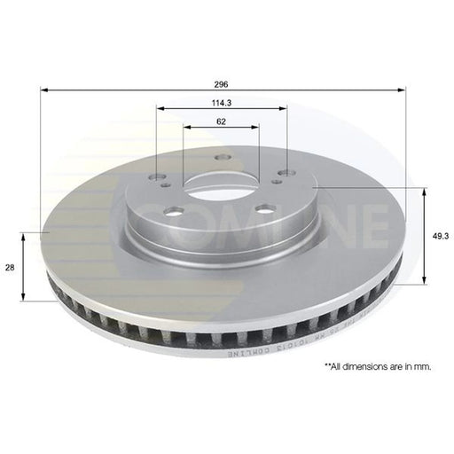 Comline 2 x Internally Vented Front Brake Discs ADC01147V
