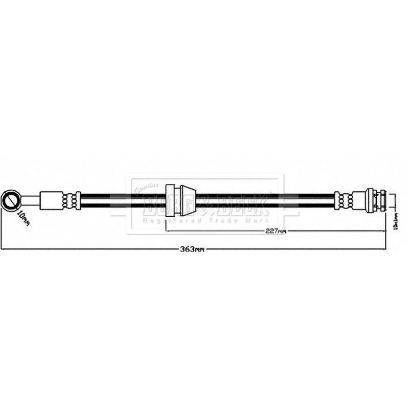 Borg & Beck Brake Hydraulic Hose Line Front Left BBH8560