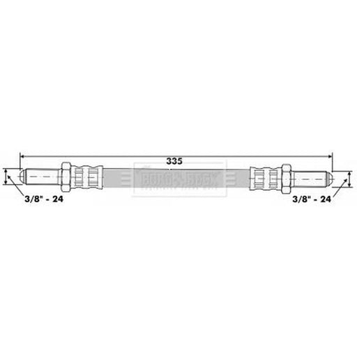 Borg & Beck Brake Hydraulic Hose Line Rear Left BBH6554