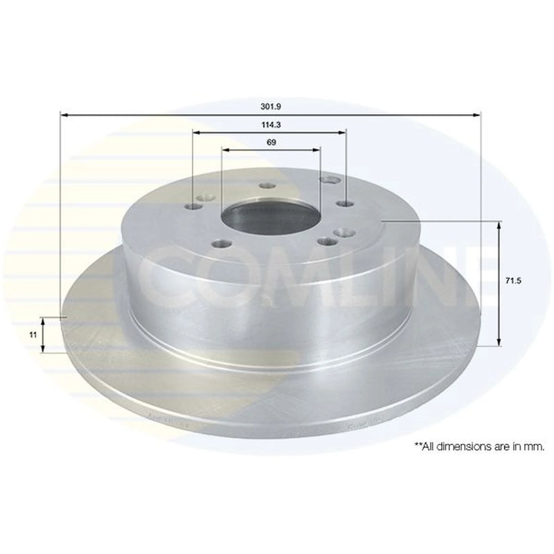 Comline 2 x Solid Rear Brake Discs ADC1094