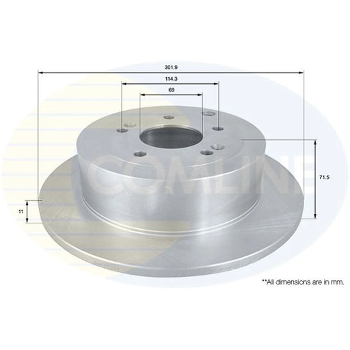 Comline 2 x Solid Rear Brake Discs ADC1094