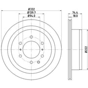 DON 2 x Internally Vented Rear Brake Discs PCD13352