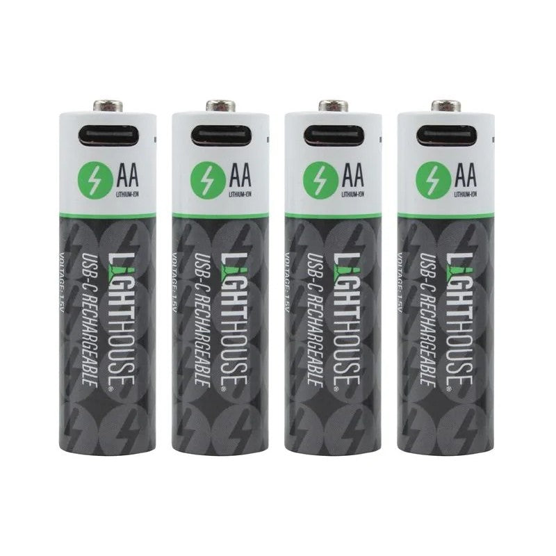 Lighthouse AA USB-C Rechargeable Li-ion Battery Pack of 4 - L/HBATUSBAA