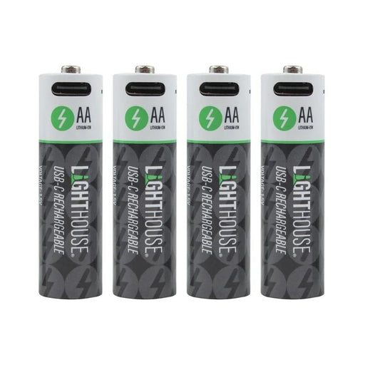 Lighthouse AA USB-C Rechargeable Li-ion Battery Pack of 4 - L/HBATUSBAA
