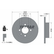 Textar 2 x Solid Front Brake Discs 92090200