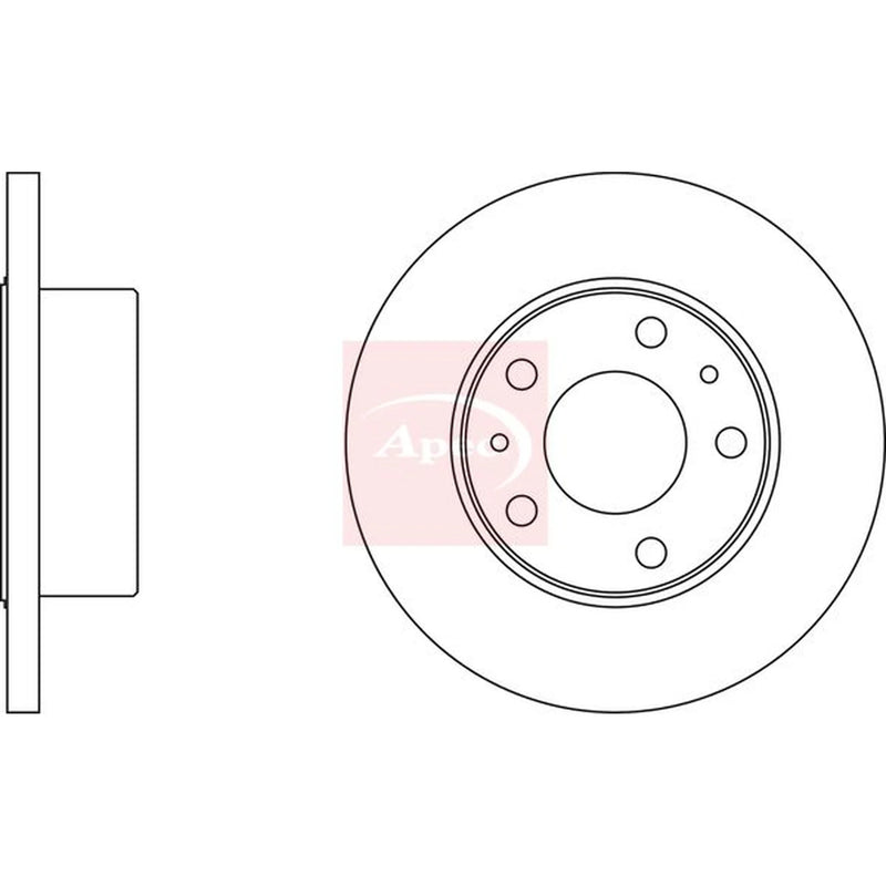 Apec 2 x Solid Rear Brake Discs DSK833