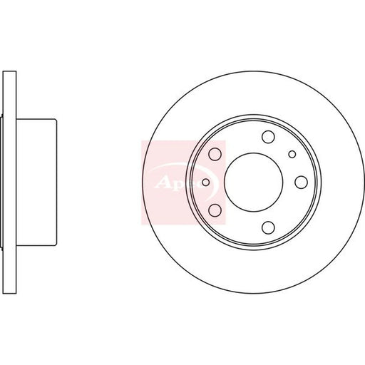 Apec 2 x Solid Rear Brake Discs DSK833