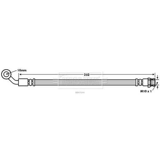 Borg & Beck Brake Hydraulic Hose Line Rear Left BBH7644