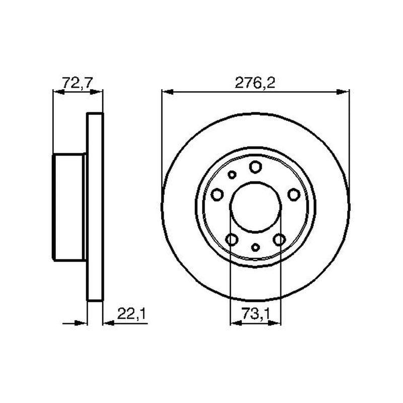 Bosch 2 x Solid Front Brake Discs 0 986 479 162