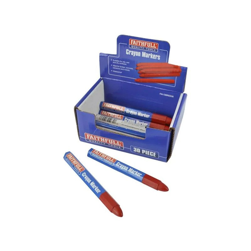 Faithfull Crayon Marker Red (CDU 30) - FAICMRED30