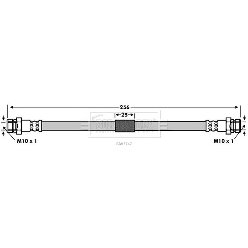Borg & Beck Brake Hydraulic Hose Line Rear Left BBH7747