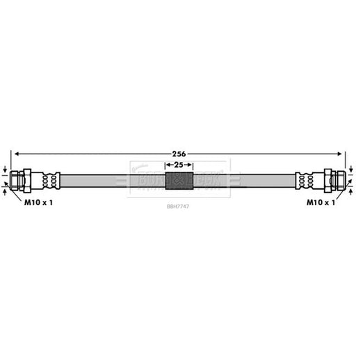 Borg & Beck Brake Hydraulic Hose Line Rear Left BBH7747
