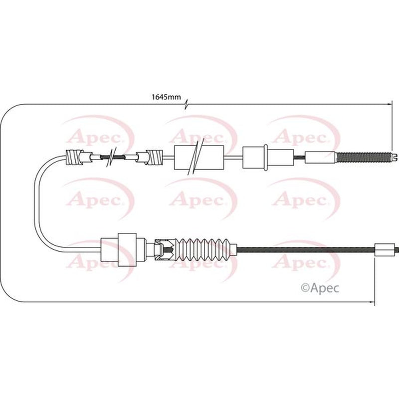 Apec Handbrake Cable Left Rear CAB1524