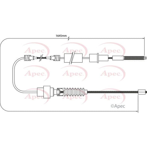 Apec Handbrake Cable Left Rear CAB1524