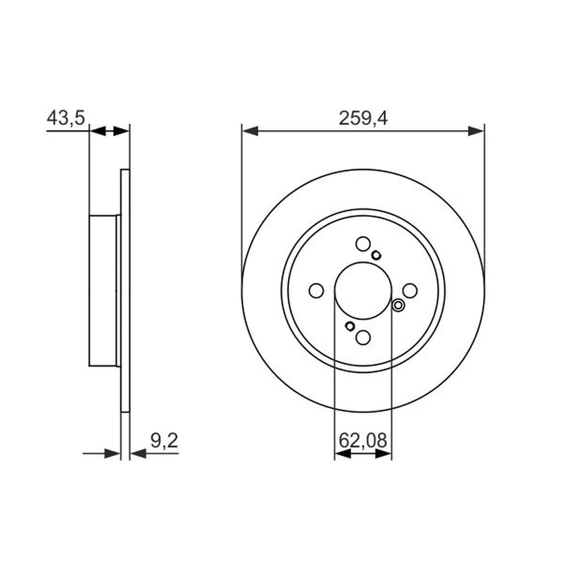 Bosch 2 x Solid Rear Brake Discs 0 986 479 792