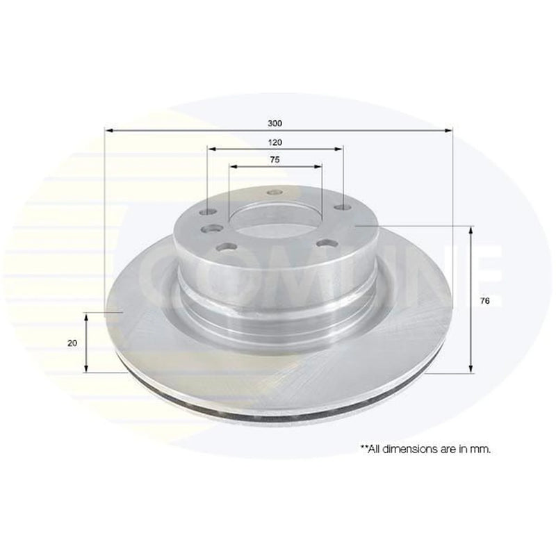 Comline 2 x Internally Vented Rear Brake Discs ADC1744V