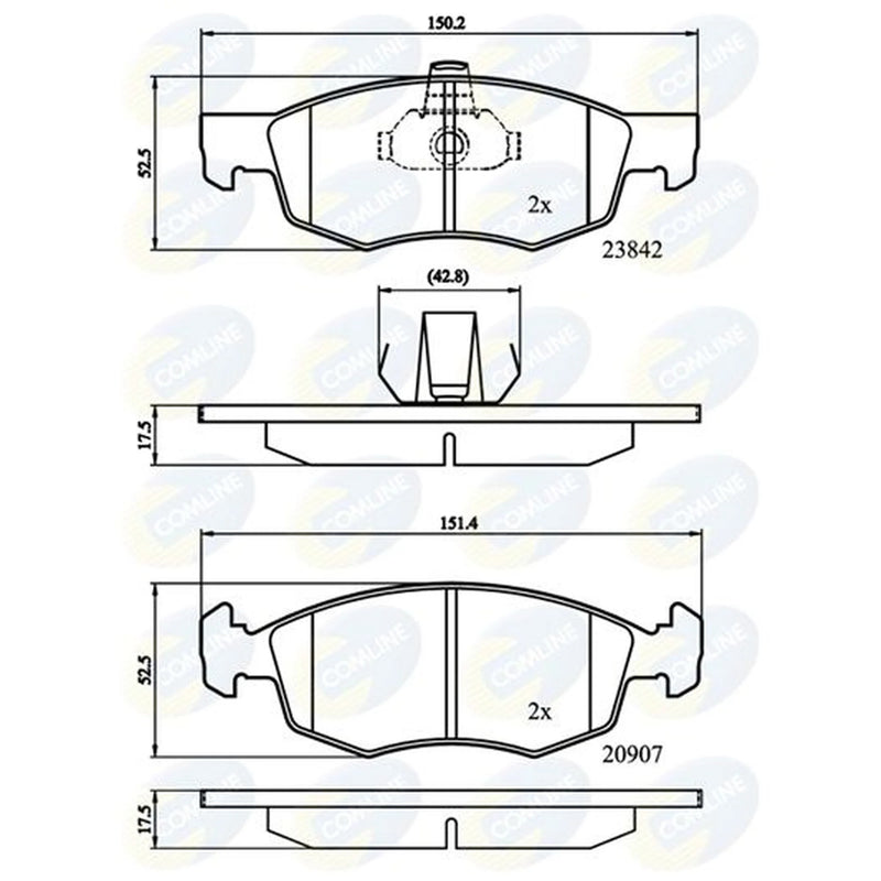 Comline 4 x Front Brake Pad Set CBP01221