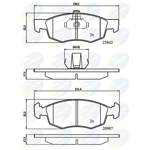 Comline 4 x Front Brake Pad Set CBP01221