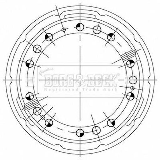 Borg & Beck Brake Drum Assembly Rear BBR32519