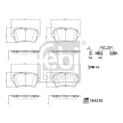 Febi Rear Brake Pad Set 184230