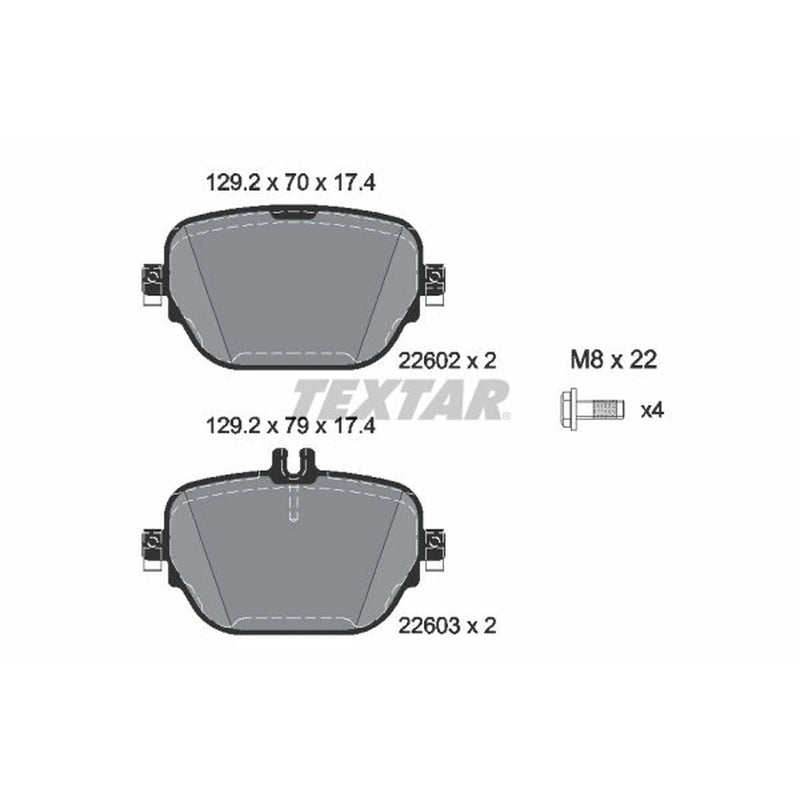 Textar Rear Brake Pad Set 2260201