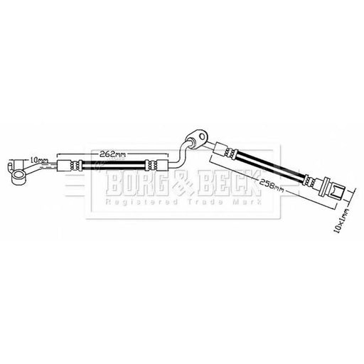 Borg & Beck Brake Hydraulic Hose Line Front Right BBH7485