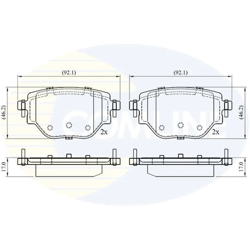 Comline 4 x Rear Brake Pad Set CBP02775