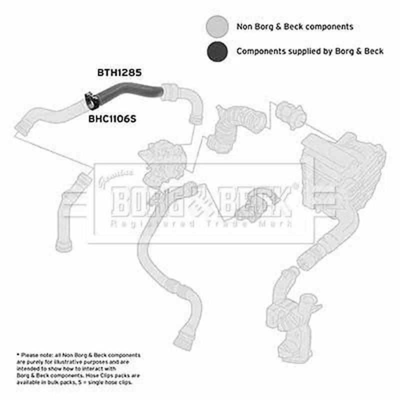 Borg & Beck Intercooler Turbo Charge Air Hose BTH1285