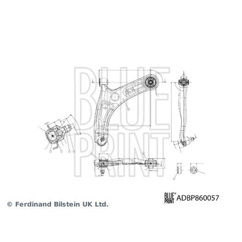 Blue Print Control/Trailing Arm Front Left ADBP860057
