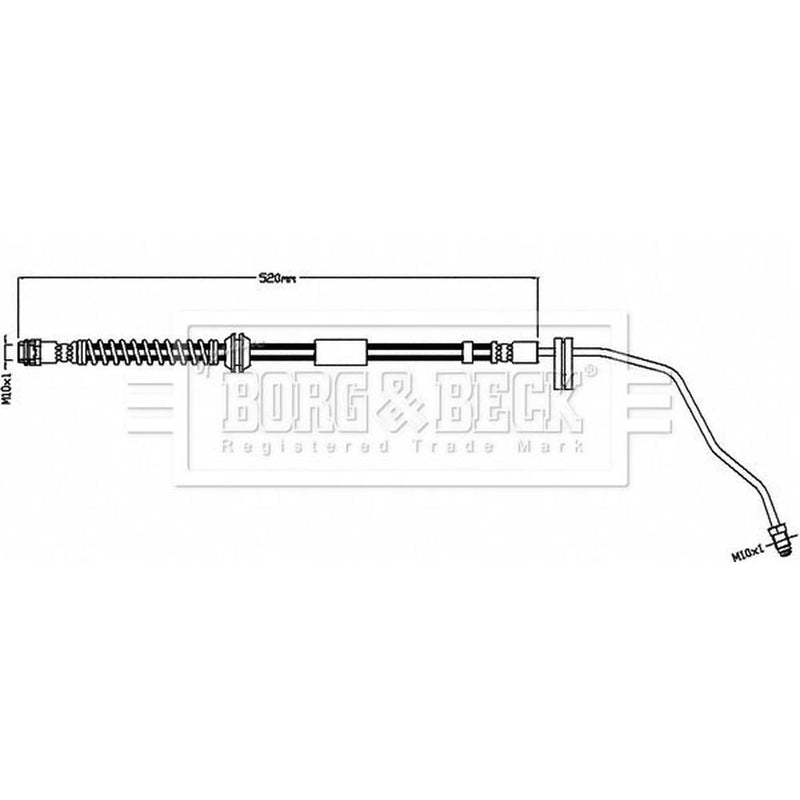 Borg & Beck Brake Hydraulic Hose Line Front Left BBH8558