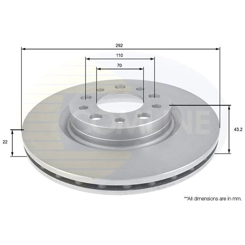 Comline 2 x Rear Brake Discs ADC1826V