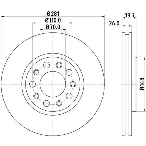 DON 2 x Front Brake Discs PCD14122