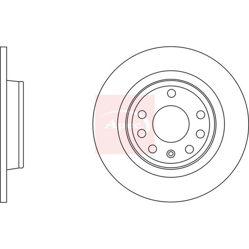 Apec 2 x Solid Rear Brake Discs DSK2717