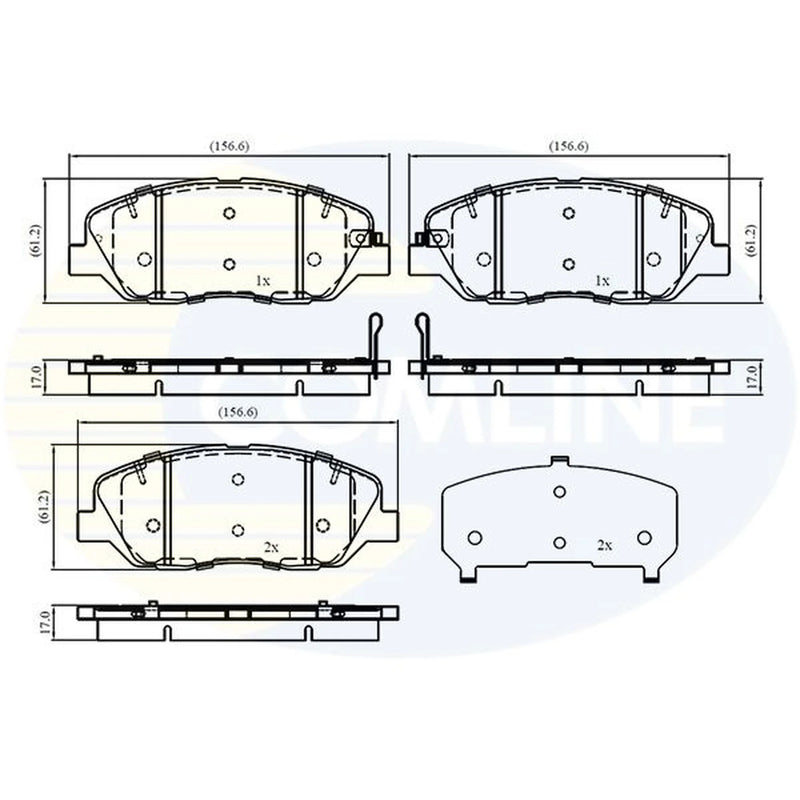 Comline 4 x Front Brake Pad Set CBP32760
