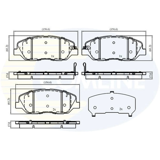 Comline 4 x Front Brake Pad Set CBP32760
