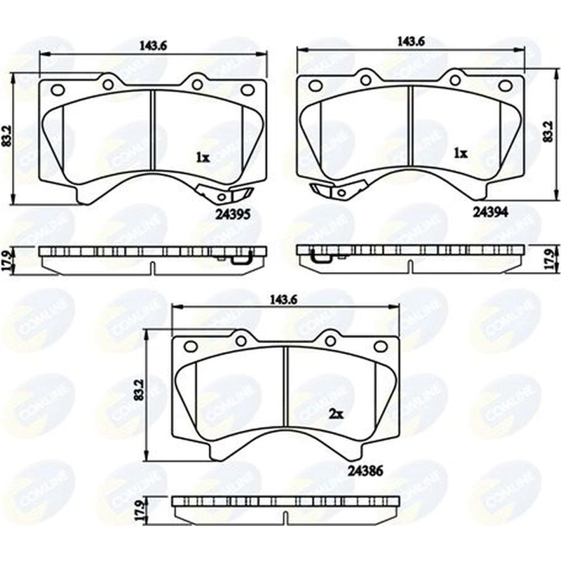 Comline 4 x Front Brake Pad Set CBP31661