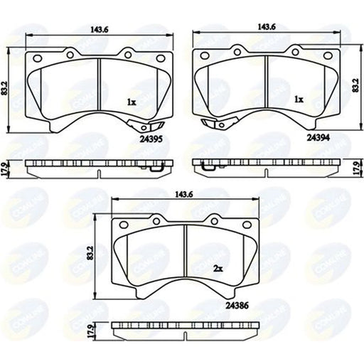 Comline 4 x Front Brake Pad Set CBP31661