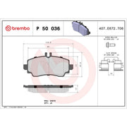 Brembo 4 x Front Brake Pad Set P50036