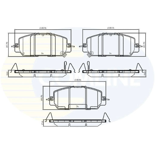 Comline 4 x Front Brake Pad Set CBP33528