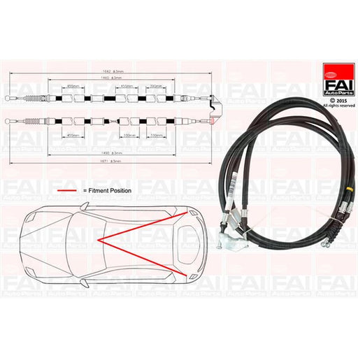 FAI Handbrake Cable Left Rear FBC0156