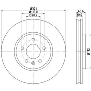 DON 2 x Internally Vented Front Brake Discs PCD12591