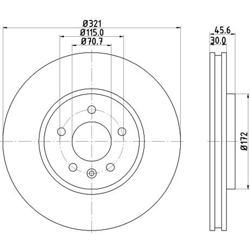DON 2 x Internally Vented Front Brake Discs PCD12591